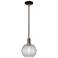 Arcadia Athens 8"W Oiled Bronze Stem Pendant w/ Basketweave Shade