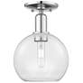 Arcadia Athens 8"W Polished Chrome Semi.Flush Mount With Clear Shade