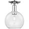 Arcadia Athens 8"W Polished Chrome Semi.Flush Mount With Clear Shade