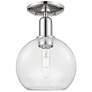 Arcadia Athens 8"W Polished Nickel Semi.Flush Mount With Clear Shade