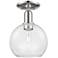 Arcadia Athens 8"W Polished Nickel Semi.Flush Mount With Clear Shade
