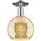 Arcadia Athens 8"W Polished Nickel Semi.Flush Mount With Mercury Shade