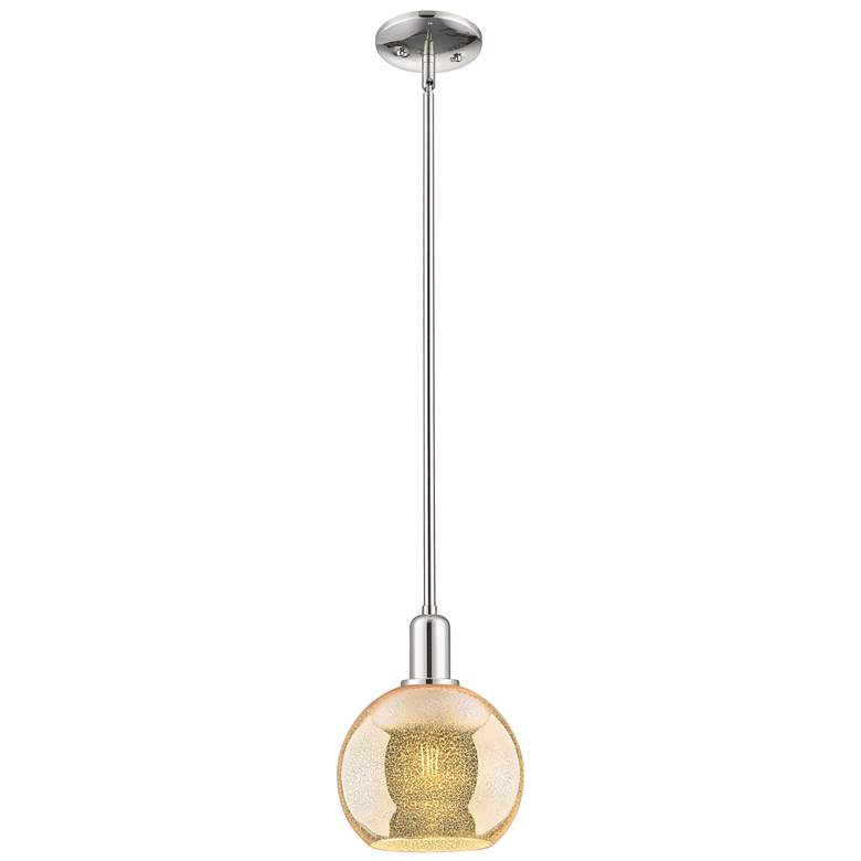 Image 1 Arcadia Athens 8"W Polished Nickel Stem Mini Pendant w/ Mercury Shade