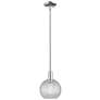 1_Arcadia Athens 8"W Polished Nickel Stem Pendant w/ Basketweave Shade