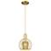 Arcadia Athens 8"W Satin Gold Cord Hung Mini Pendant w/ Mercury Shade