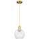 Arcadia Athens 8"W Satin Gold Cord Hung Mini Pendant With Clear Shade