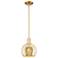 Arcadia Athens 8"W Satin Gold Stem Hung Mini Pendant w/ Mercury Shade
