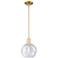 Arcadia Athens 8"W Satin Gold Stem Hung Mini Pendant With Seedy Shade