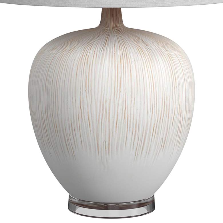 Image 6 Arcadia Beige Grooved Ceramic Vase LED Table Lamp more views
