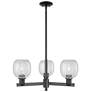 Arcadia Belfast 28"W 3-Lt Black Stem Chandelier w/ Clear Crackle Shade
