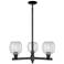 Arcadia Belfast 28"W 3-Lt Black Stem Chandelier w/ Clear Crackle Shade