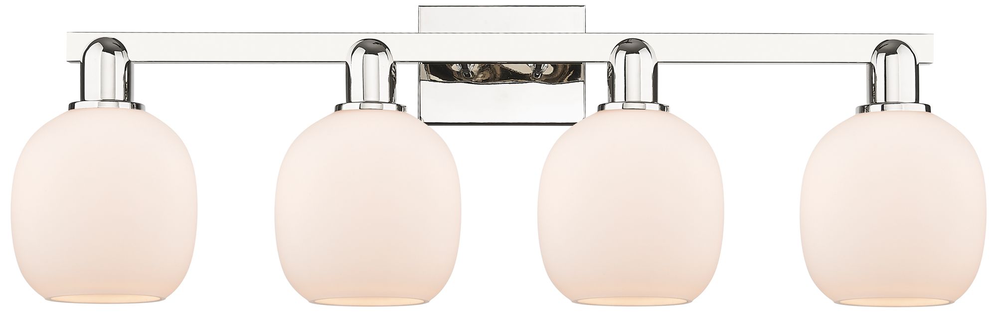 Arcadia Belfast 33"W 4-Lt Polished Nickel Vanity w/ Matte White Shade