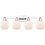 1_Arcadia Belfast 33"W 4-Lt Polished Nickel Vanity w/ Matte White Shade