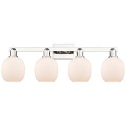 Arcadia Belfast 33"W 4-Lt Polished Nickel Vanity w/ Matte White Shade
