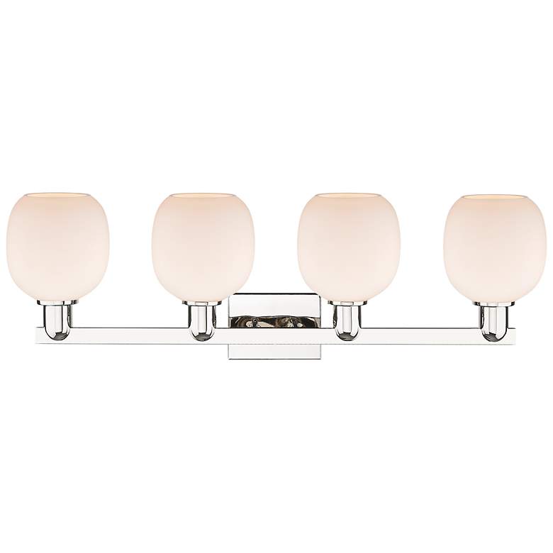 Image 2 Arcadia Belfast 33"W 4-Lt Polished Nickel Vanity w/ Matte White Shade more views