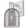 1_Arcadia Bella 11"H Brushed Satin Nickel Sconce With Light Smoke Shade