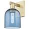 Arcadia Bella 11" High Antique Brass Sconce With Blue Shade