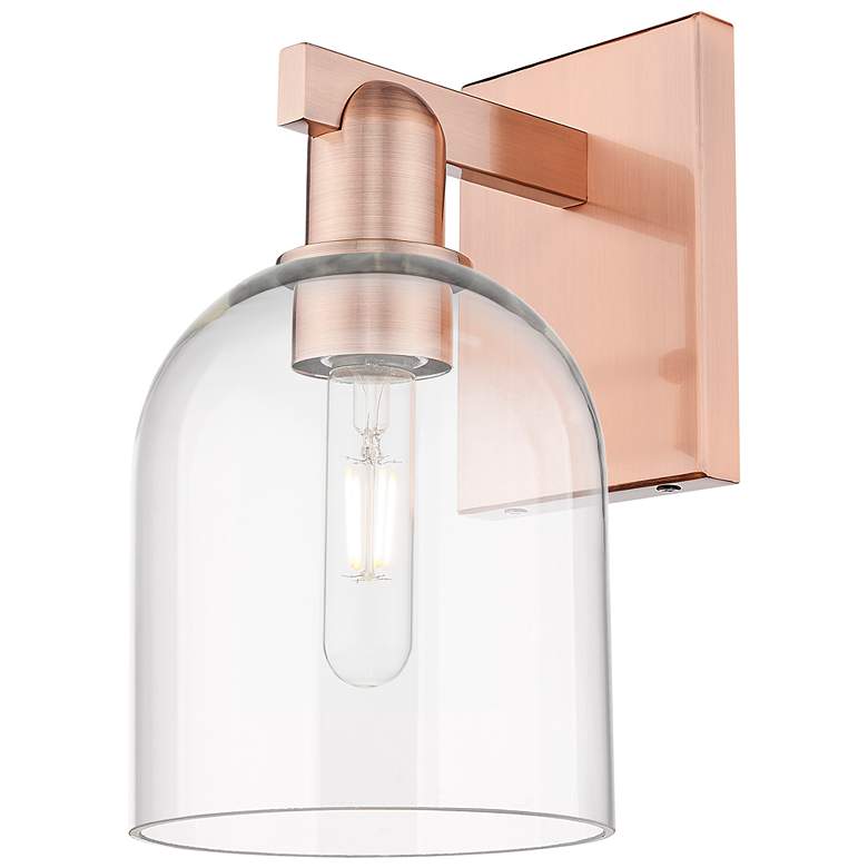 Image 1 Arcadia Bella 11" High Antique Copper Sconce With Clear Shade