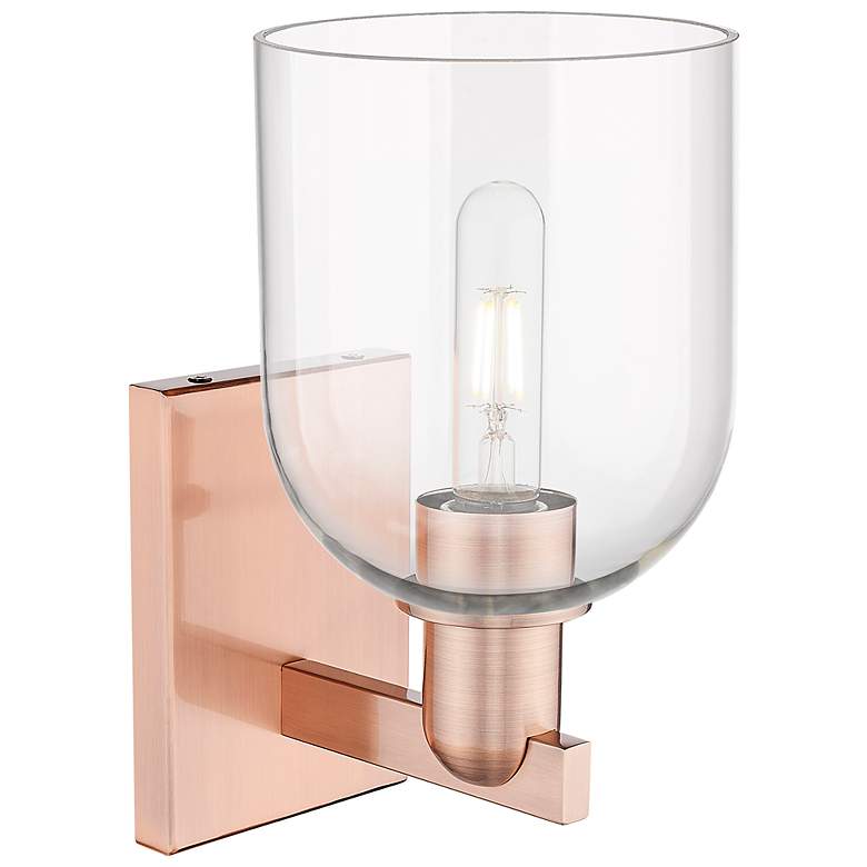 Image 2 Arcadia Bella 11" High Antique Copper Sconce With Clear Shade more views