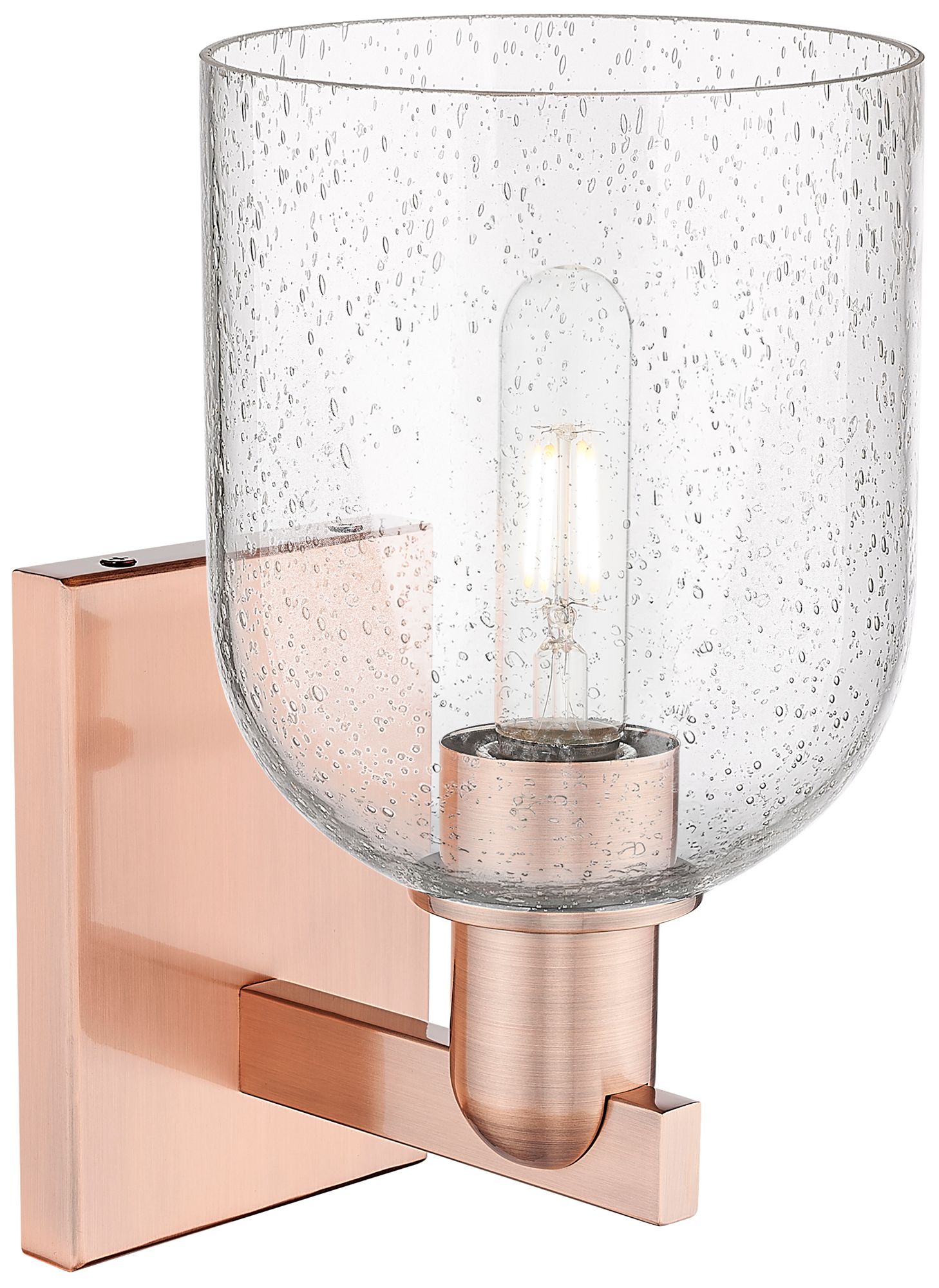 Image 2 Arcadia Bella 11" High Antique Copper Sconce With Seedy Shade more views