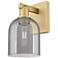 Arcadia Bella 11" High Brushed Brass Sconce With Light Smoke Shade
