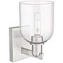 2_Arcadia Bella 11" High Brushed Satin Nickel Sconce With Clear Shade more views