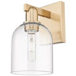 Arcadia Bella 11" High Champagne Bronze Sconce With Clear Shade