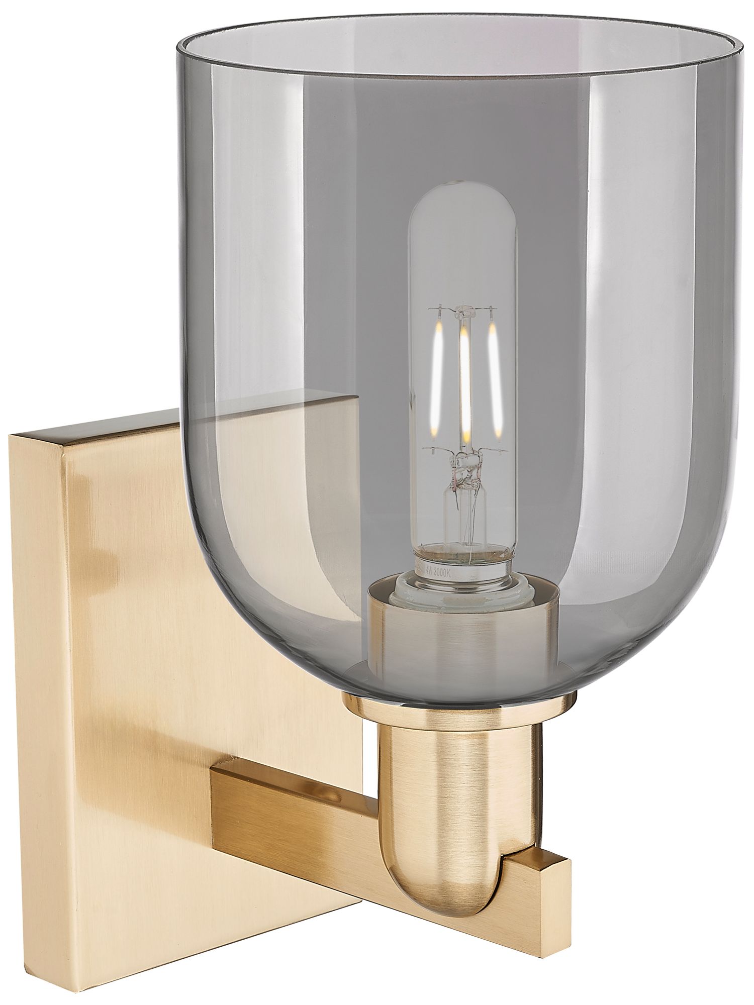 Image 2 Arcadia Bella 11" High Champagne Bronze Sconce With Light Smoke Shade more views