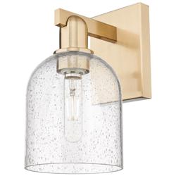 Arcadia Bella 11" High Champagne Bronze Sconce With Seedy Shade