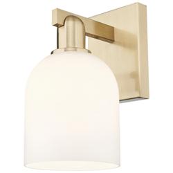 Arcadia Bella 11" High Champagne Bronze Sconce With White Shade