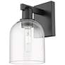 1_Arcadia Bella 11" High Matte Black Sconce With Clear Shade