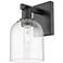 Arcadia Bella 11" High Matte Black Sconce With Clear Shade