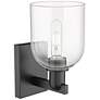 2_Arcadia Bella 11" High Matte Black Sconce With Clear Shade more views