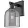 Arcadia Bella 11" High Matte Black Sconce With Light Smoke Shade