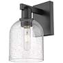 1_Arcadia Bella 11" High Matte Black Sconce With Seedy Shade