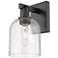 Arcadia Bella 11" High Matte Black Sconce With Seedy Shade