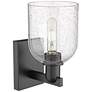 2_Arcadia Bella 11" High Matte Black Sconce With Seedy Shade more views