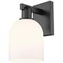 1_Arcadia Bella 11" High Matte Black Sconce With White Shade