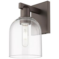 Arcadia Bella 11" High Oil Rubbed Bronze Sconce With Clear Shade