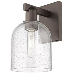 Arcadia Bella 11" High Oil Rubbed Bronze Sconce With Seedy Shade