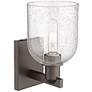 2_Arcadia Bella 11" High Oil Rubbed Bronze Sconce With Seedy Shade more views