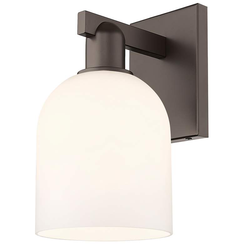 Image 1 Arcadia Bella 11" High Oil Rubbed Bronze Sconce With White Shade
