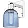 Arcadia Bella 11" High Polished Chrome Sconce With Blue Shade