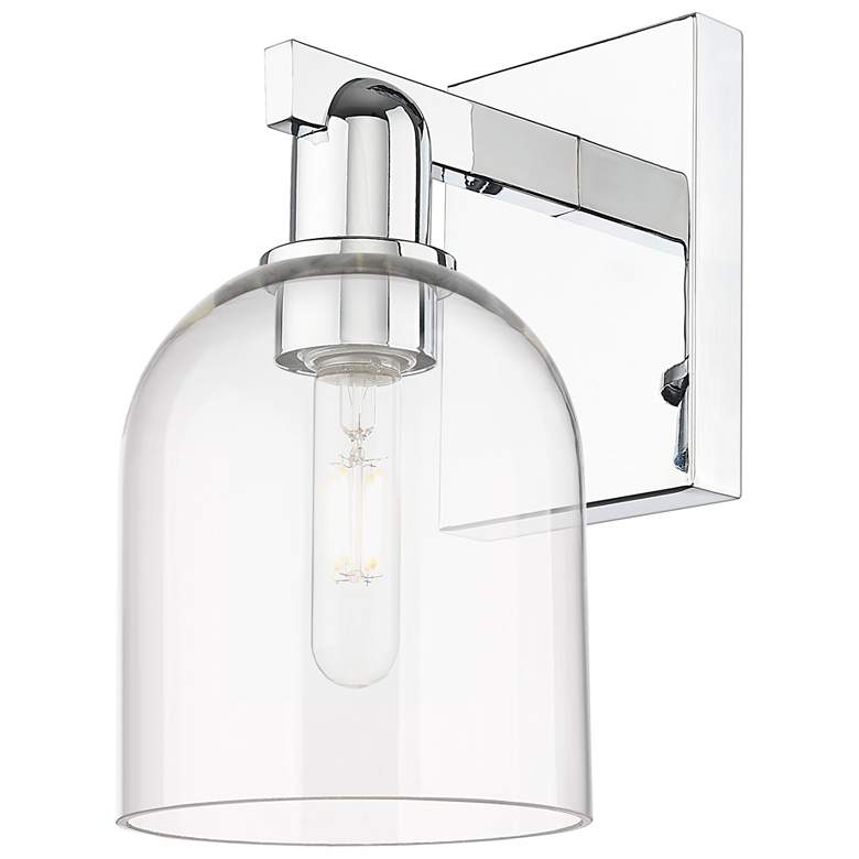 Image 1 Arcadia Bella 11" High Polished Chrome Sconce With Clear Shade