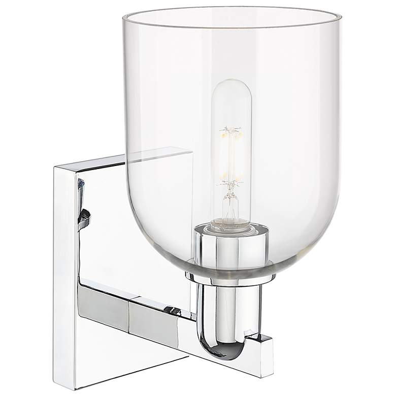 Image 2 Arcadia Bella 11" High Polished Chrome Sconce With Clear Shade more views