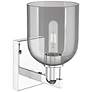 2_Arcadia Bella 11" High Polished Chrome Sconce With Light Smoke Shade more views