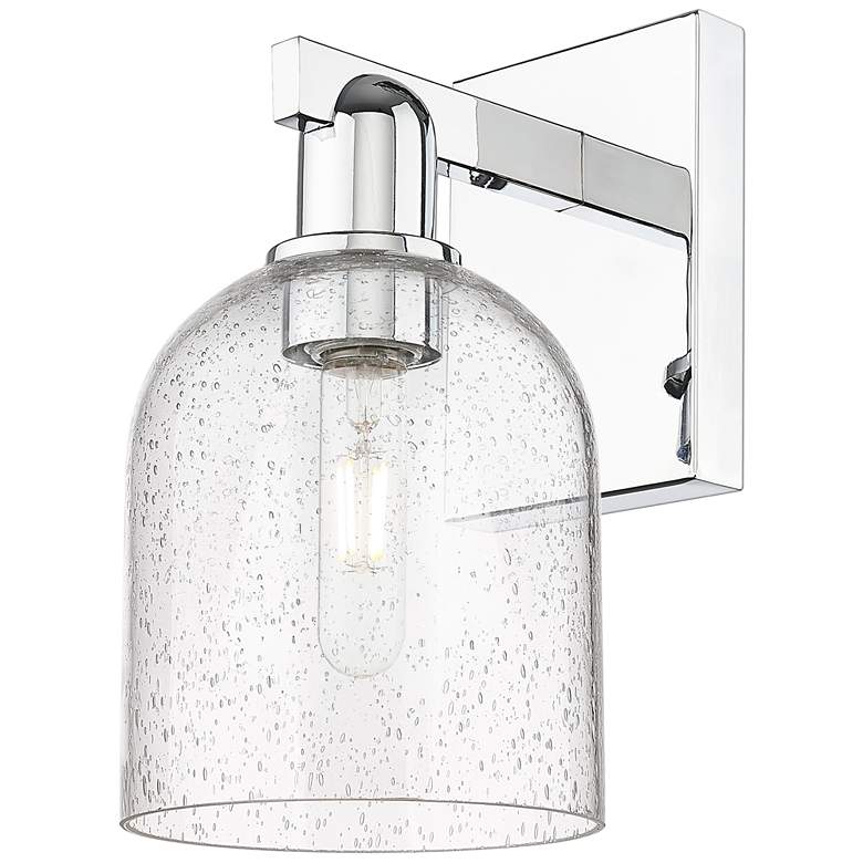 Image 1 Arcadia Bella 11" High Polished Chrome Sconce With Seedy Shade