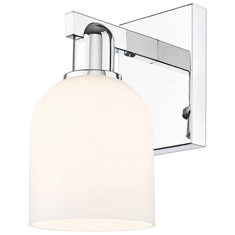 Image 1 Arcadia Bella 11" High Polished Chrome Sconce With White Shade