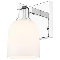 Arcadia Bella 11" High Polished Chrome Sconce With White Shade