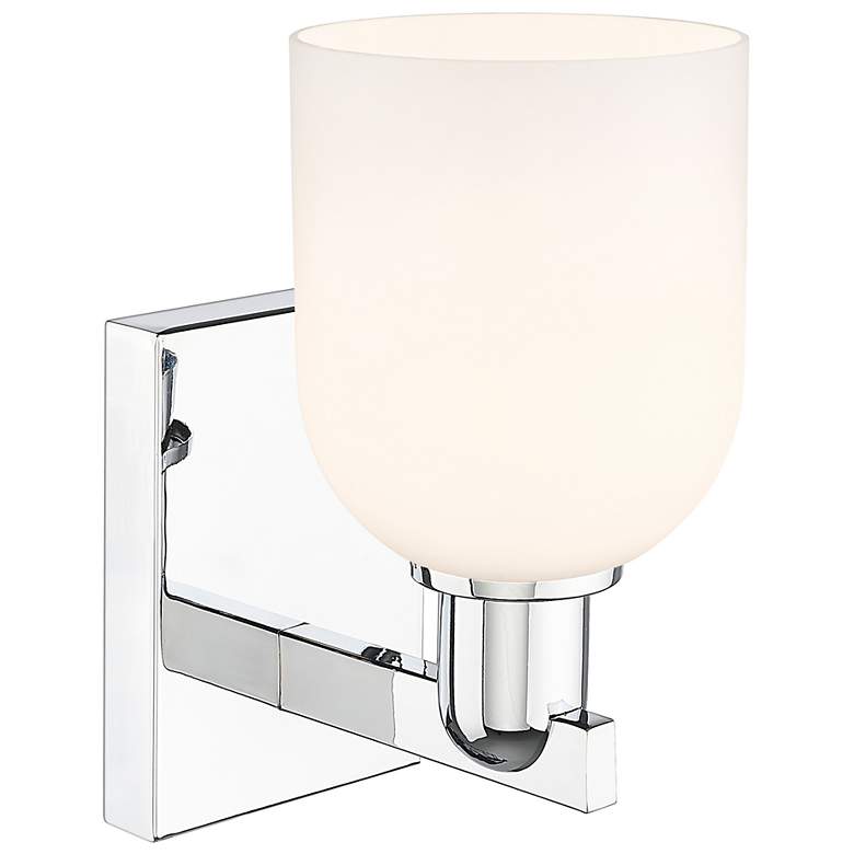 Image 2 Arcadia Bella 11" High Polished Chrome Sconce With White Shade more views